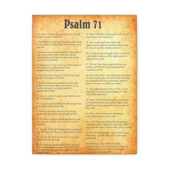 Scripture Sign Psalm 71 Chapter Gold Bible Canvas Christian Wall Art Ready to H